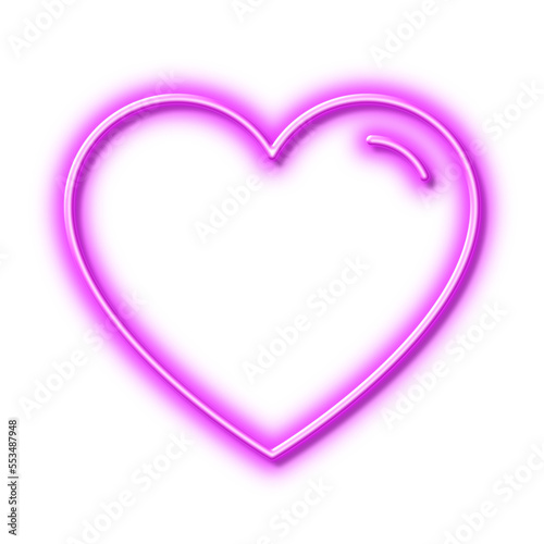 Heart line icon. Love sign. Neon light effect outline icon.