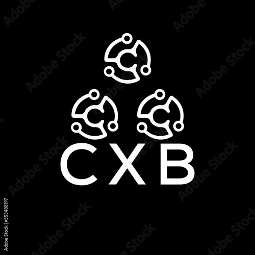 CXB letter logo. CXB best black background vector image. CXB Monogram logo design for entrepreneur and business.
 photo