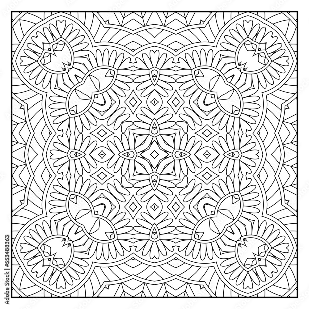 Mandala Coloring Page For Adults. Mandala Background. Mandala Pattern 