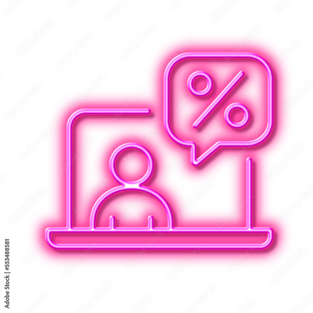 Online tax line icon. Money tax rate sign. Neon light effect outline icon. Online tax line icon. Money tax rate sign. Neon light effect outline icon.