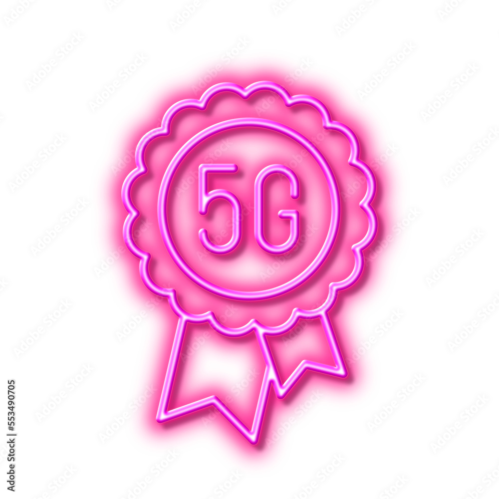 5g technology line icon. Wireless internet sign. Neon light effect outline icon. 5g technology line icon. Wireless internet sign. Neon light effect outline icon.