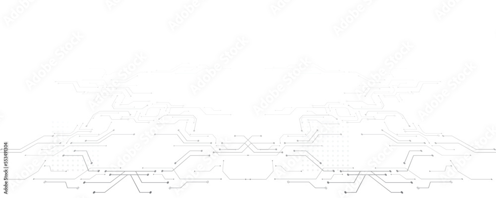 Gray and white technology background image Line design for communication connections in digital systems Hi-tech technology pattern Gray and white technology background image Line design for communication connections in digital systems Hi-tech technology pattern