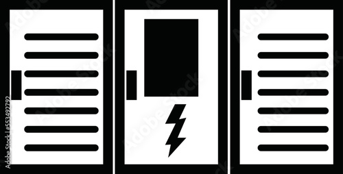 Battery energy storage system icon on white background. Rechargeable lithium-ion battery energy storage sign. Grid backup system symbol. flat style.