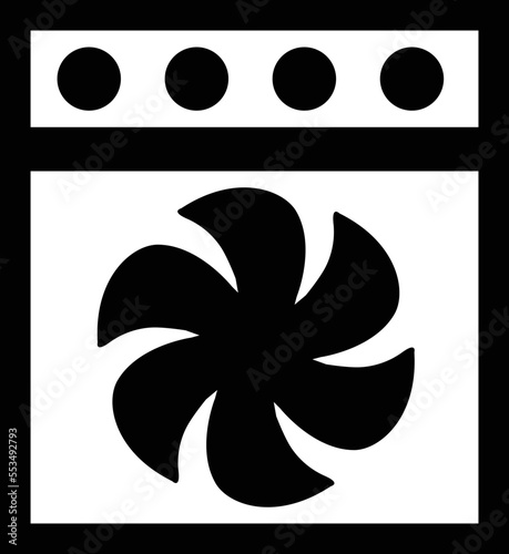 convection turbofan stove icon on white background. flat style.