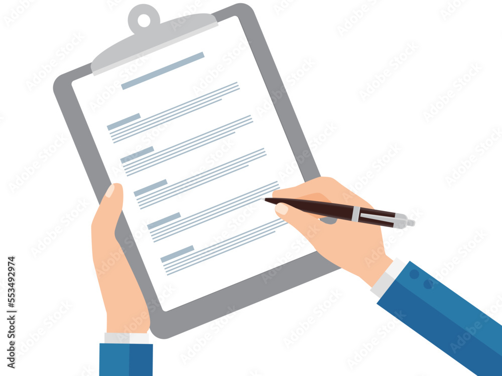 書類を記入するスーツの手 Stock Vector | Adobe Stock