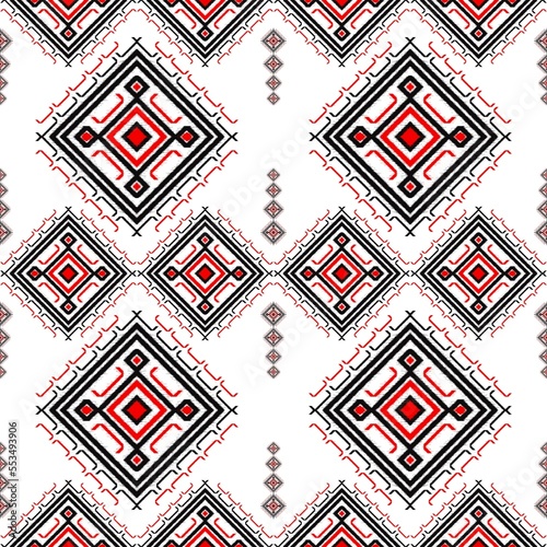Wallpaper Mural Black and red line drawings, art, design, square pattern for use as background, white background. Torontodigital.ca