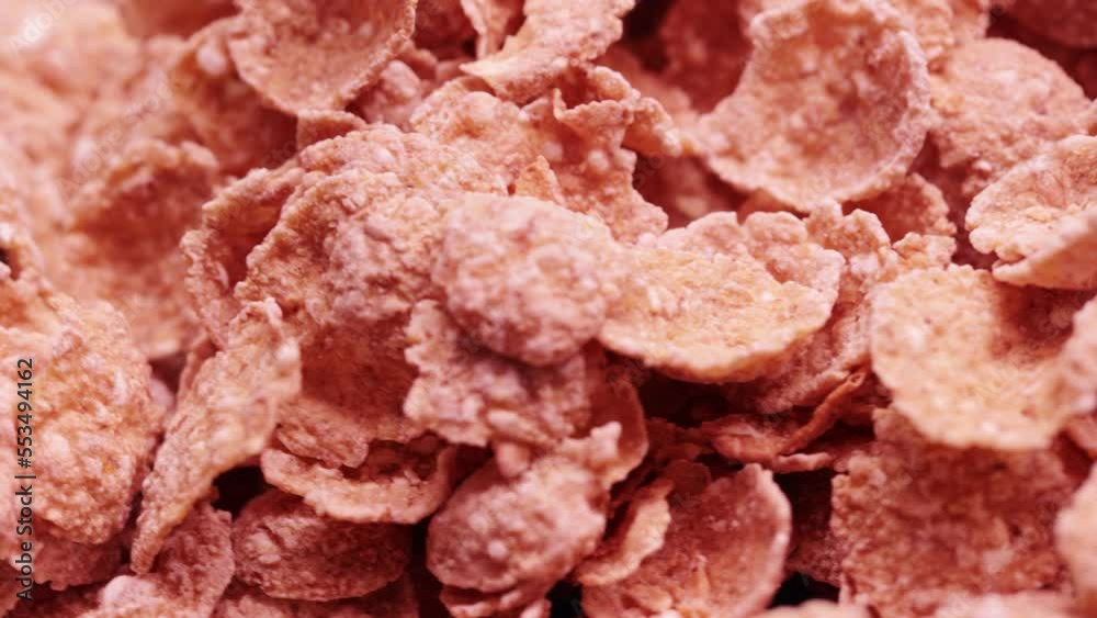 A pile of cornflakes for breakfast in bulk A pile of cornflakes for breakfast in bulk