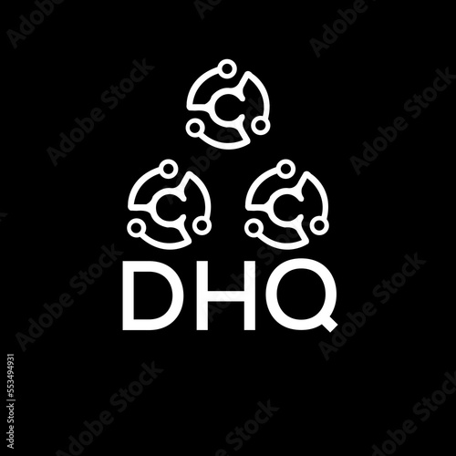 DHQ letter logo. DHQ best black background vector image. DHQ Monogram logo design for entrepreneur and business.
 photo