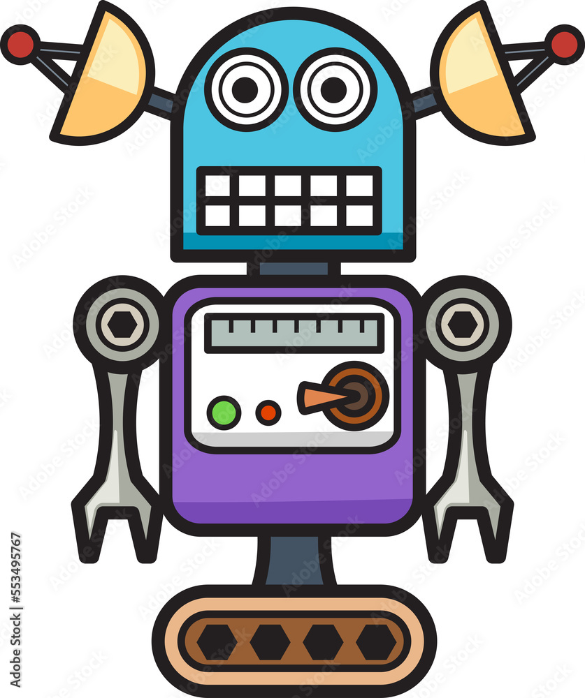 cartoon robot outline character cartoon robot outline character