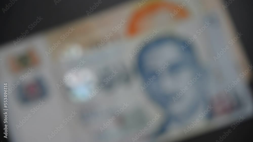 Singaporean dollar, close up 
