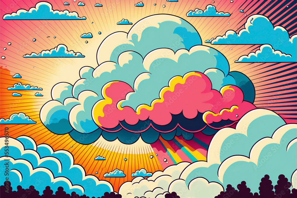 clouds pop art background clouds pop art background