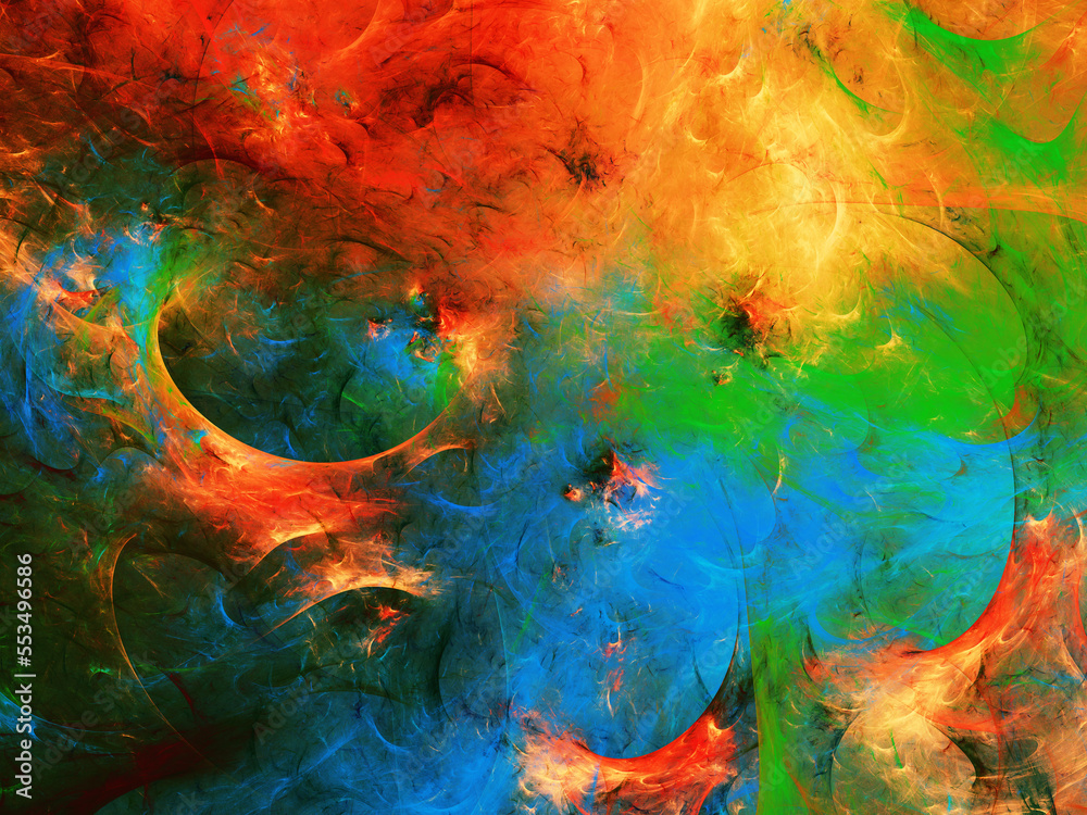 blue and orange abstract fractal background 3d rendering illustration