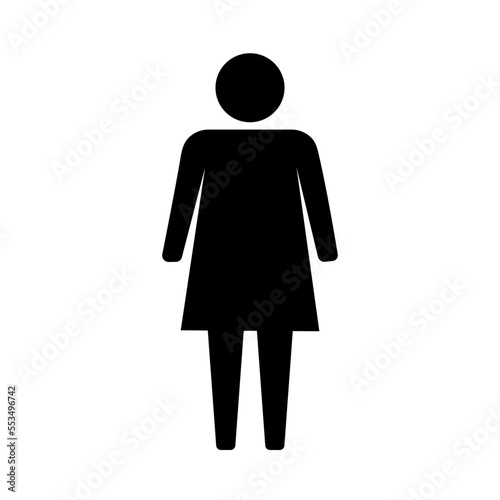 Woman icon flat illustration isolated on white background.