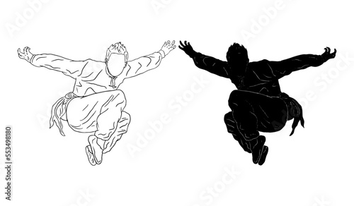 kung fu silhouette vector logo