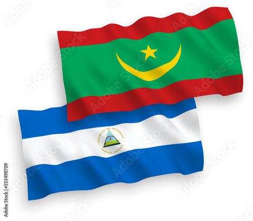 Wallpaper Mural Flags of Nicaragua and Islamic Republic of Mauritania on a white background Torontodigital.ca