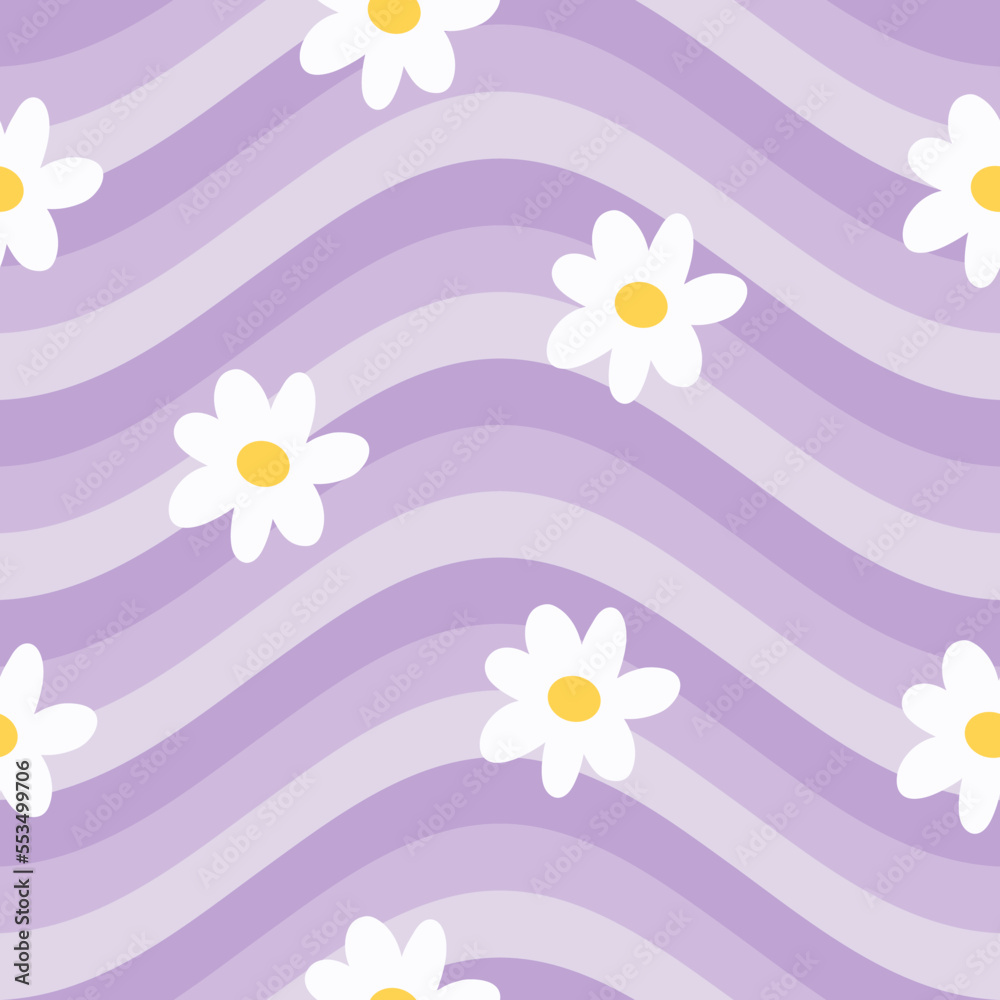 Retro Groovy Daisy Flowers Background 1970 and 1960 Style Psychedelic  Trippy Vector Wallpaper with Cartoon Daisy Flowers 7924860 Vector Art at  Vecteezy