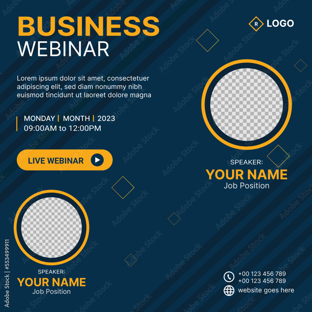 Digital Marketing Live Webinar Creative Social Media Post Banner ...