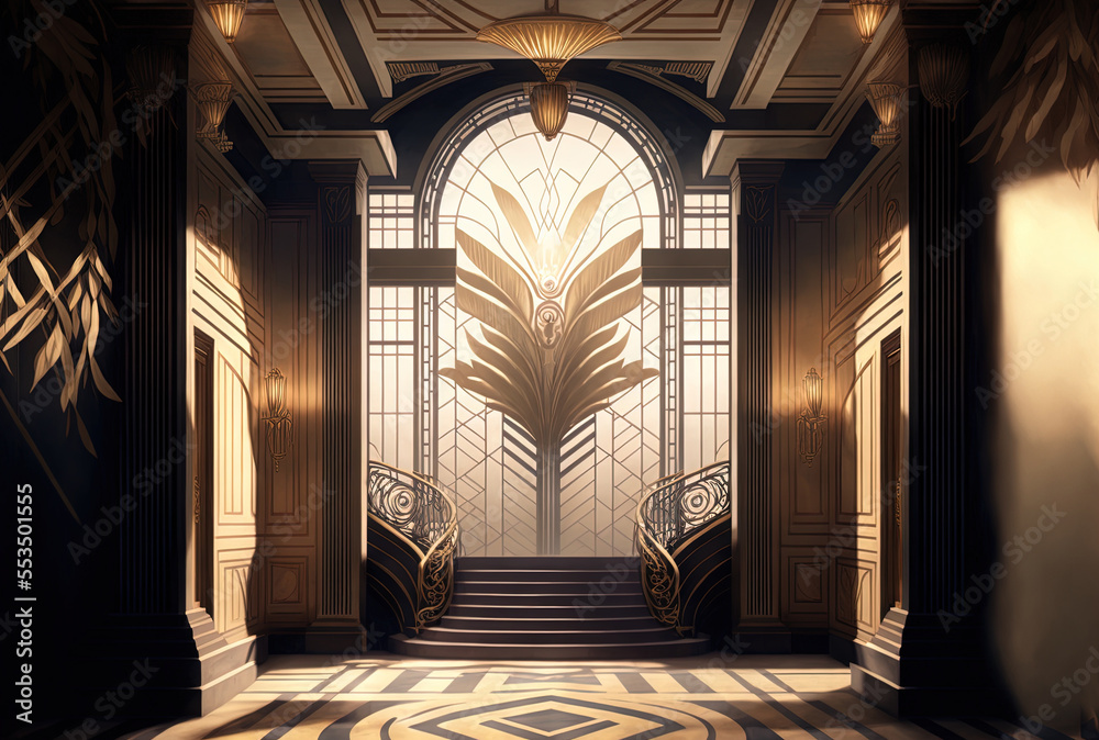 wallpaper and graphic backgrounds in a Great Gatsby and Art Deco
