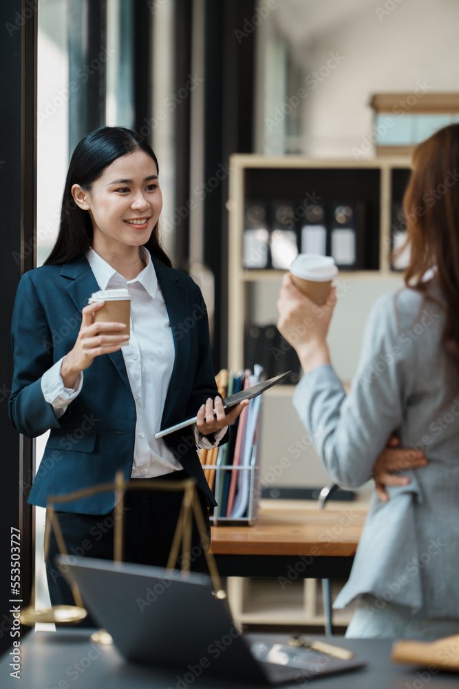 Group of Asian female lawyers discussing legal issues in conference room, advice and justice concept. Group of Asian female lawyers discussing legal issues in conference room, advice and justice concept.