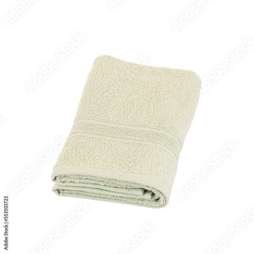 green color design towel isolated on white background.