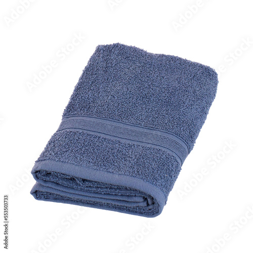 blue color design towel isolated on white background.