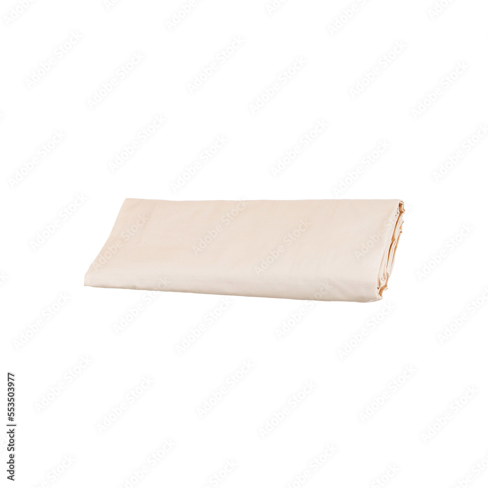 brown color folded silk isolated on white background. brown color folded silk isolated on white background.