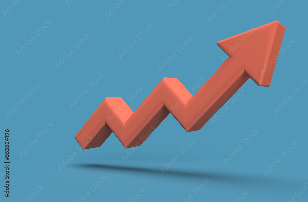 3D Realistic Financial news. Trading stock news impulses. Market movements creative concept charts up, infographics. 