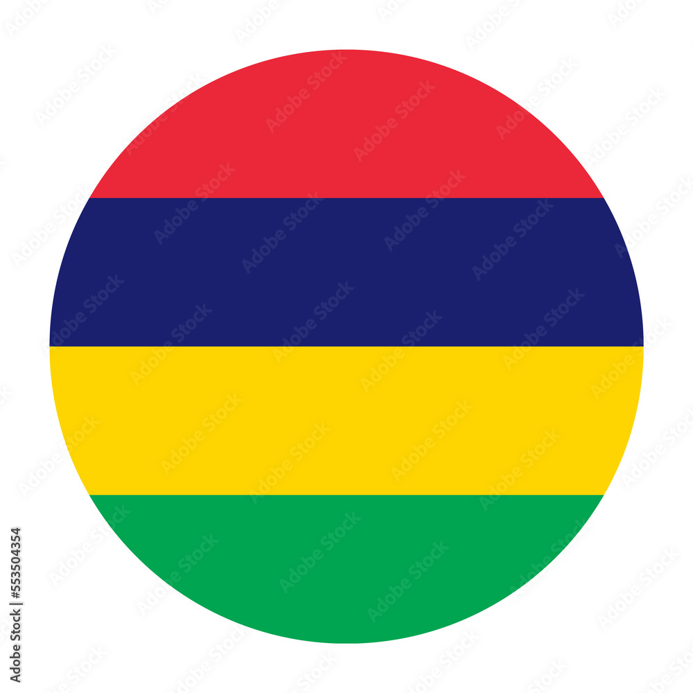 Mauritius Flat Rounded Flag with Transparent Background Mauritius Flat Rounded Flag with Transparent Background