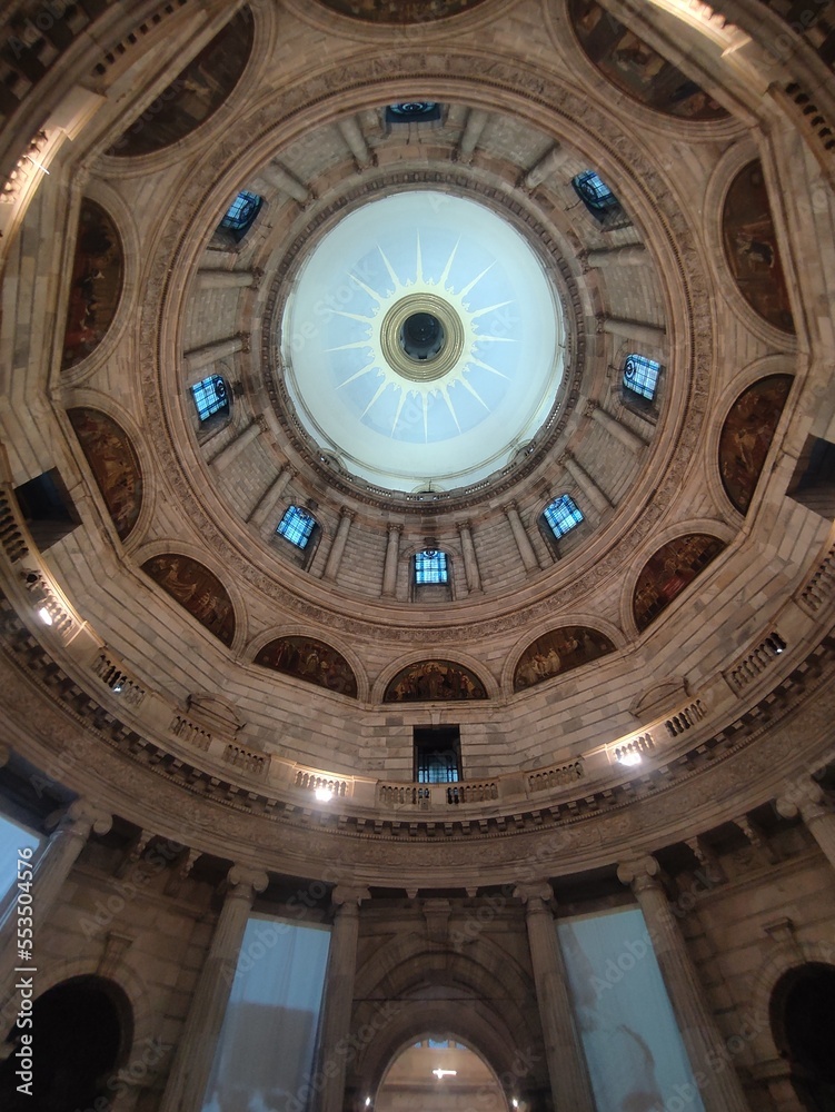 Kolkata, West Bengal India- December 01 2022: Interior of the giant central dome of the famous cathedral and European church of Christ. 