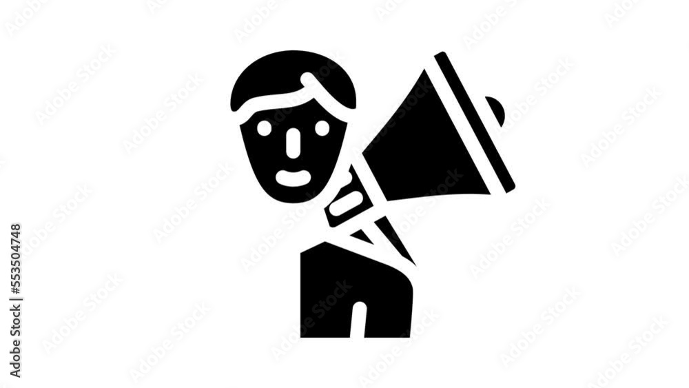megaphone advertising occupation glyph icon animation megaphone advertising occupation glyph icon animation