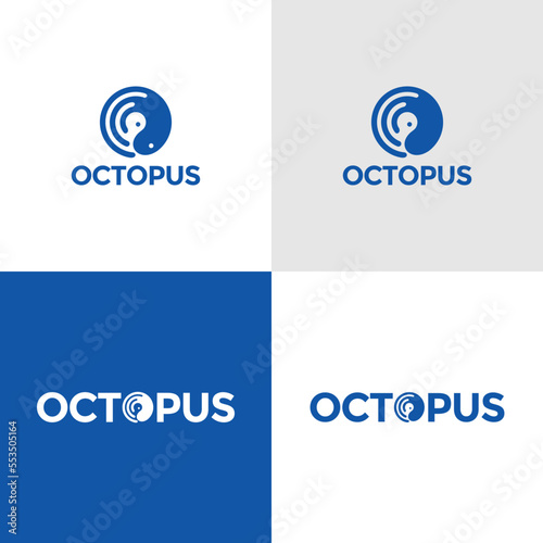 octopus logo design vector