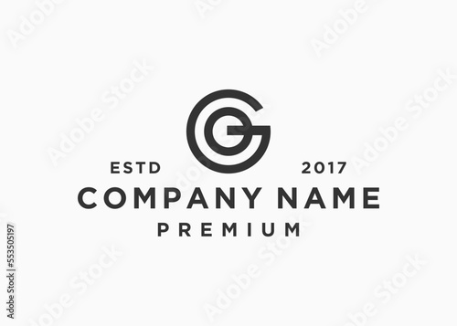 letter go or og circle logo design vector illustration template