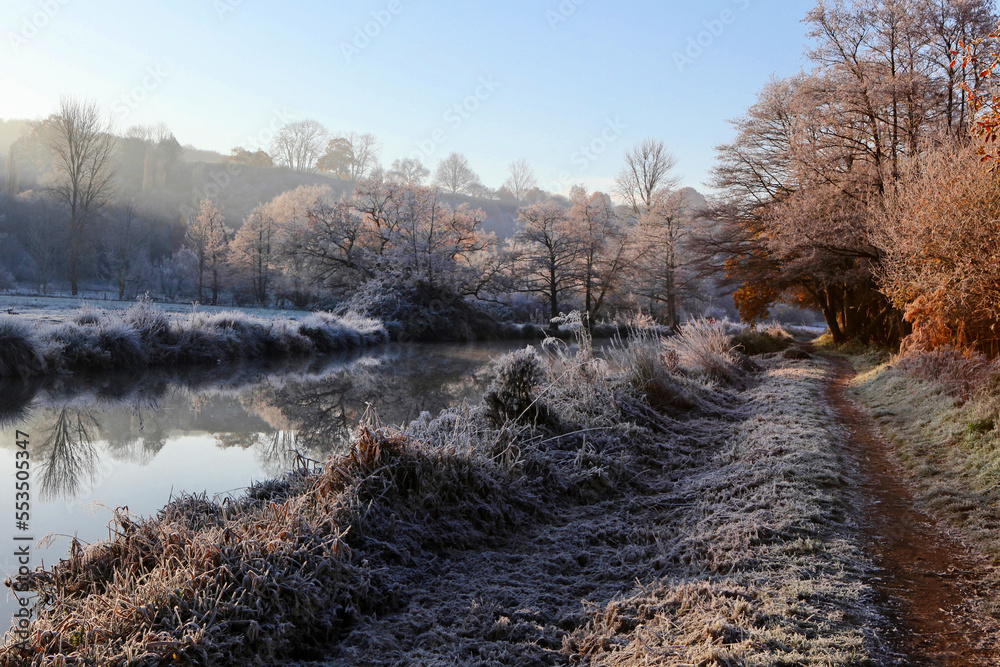 Winter reflections on the river on a cold and frosty day. Winter reflections on the river on a cold and frosty day.
