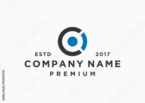 initial letter oc or co logo design vector illustration template