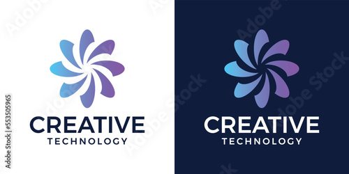 Abstract technology logo design idea