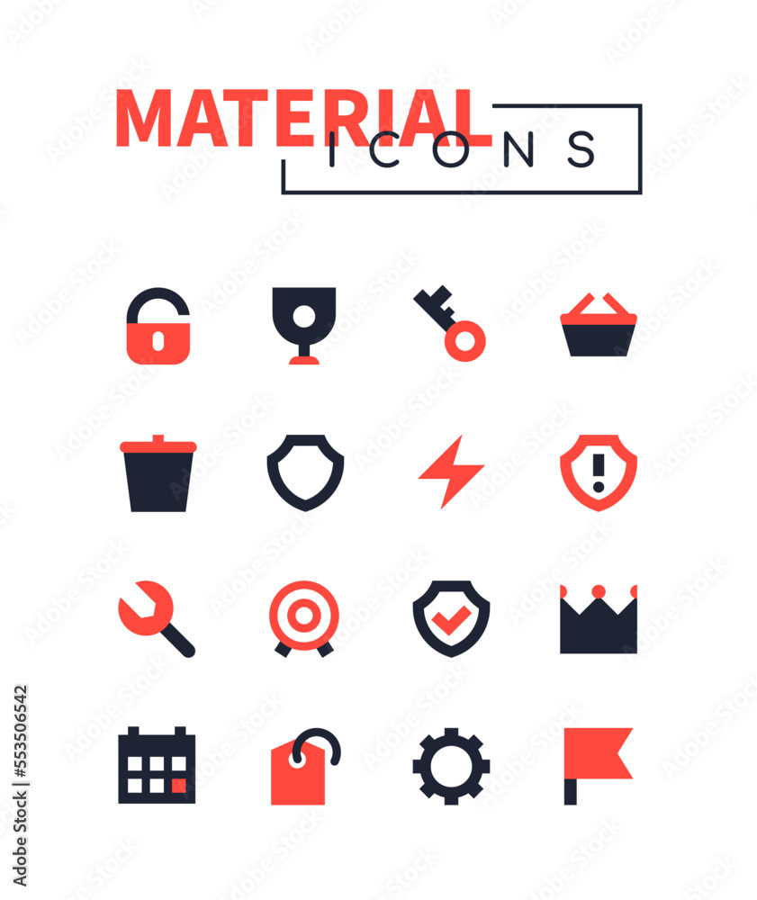 Online markers and symbols - flat design style icons set