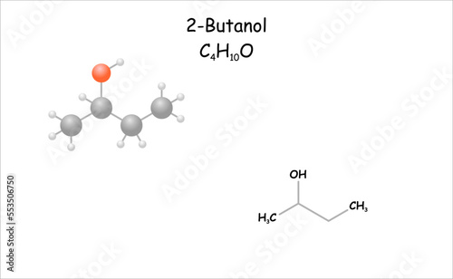 Stylized 2D molecule model/structural formula of 