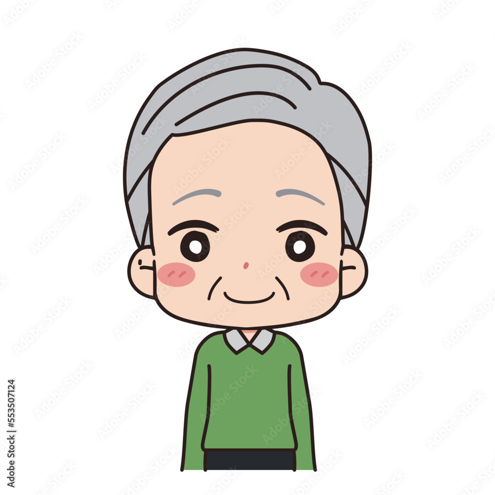 Illustration of an elderly man.