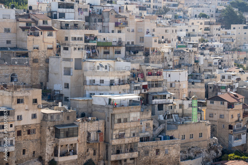 Jerusalem, Israel - 12.10.2022: Low quality housing in an Arab neighborhood of Jerusalem