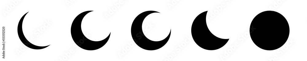 Full moon. Moon in minimal style on white background. Vector design illustration. - obrazy, fototapety, plakaty 