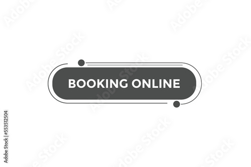 Booking online button web banner template Vector Illustration
