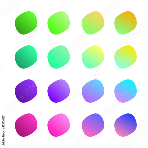  Set of Colour Linear Gradient Palette Swatches Webkit Vector