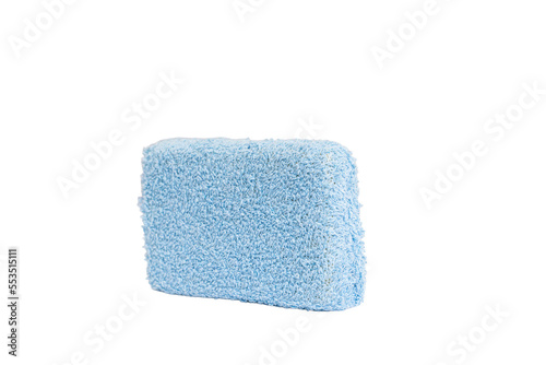 Cutout blue bath sponge isolated