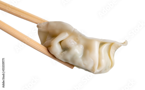 Cuadro en lienzo chopsticks holding a piece of gyoza
