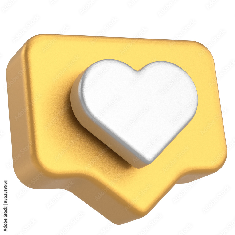 3D like icon. 3D illustration. 3D like icon. 3D illustration.