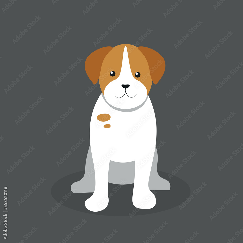 Jack russell puppy sitting - illustration Jack russell puppy sitting - illustration
