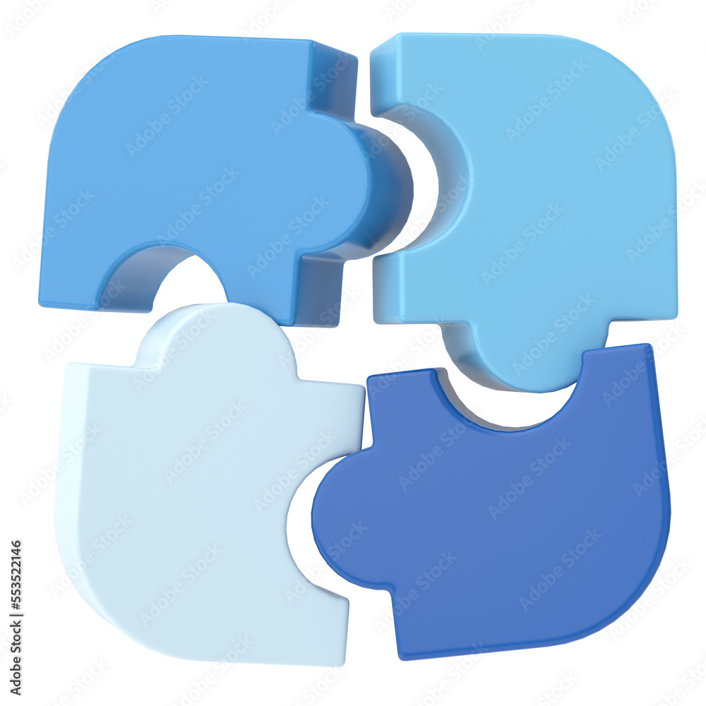 3D puzzle. 3D icon. Wrong solution. 3D puzzle. 3D icon. Wrong solution.