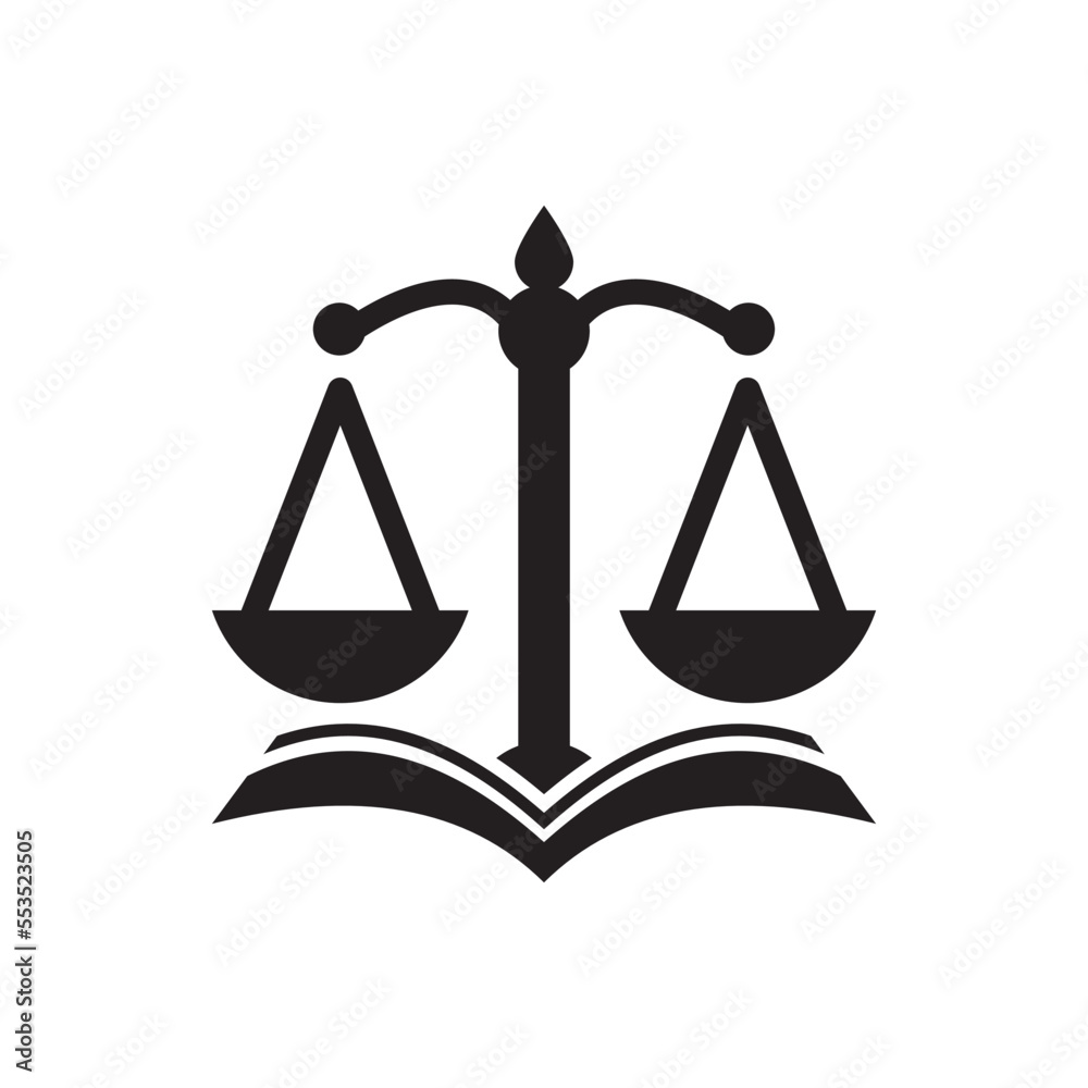 scales of justice symbol on law book. Judicial law service logo icon design. scales of justice symbol on law book. Judicial law service logo icon design.