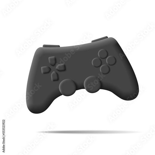 3d detailed illustration of gamepad controller with buttons, render style