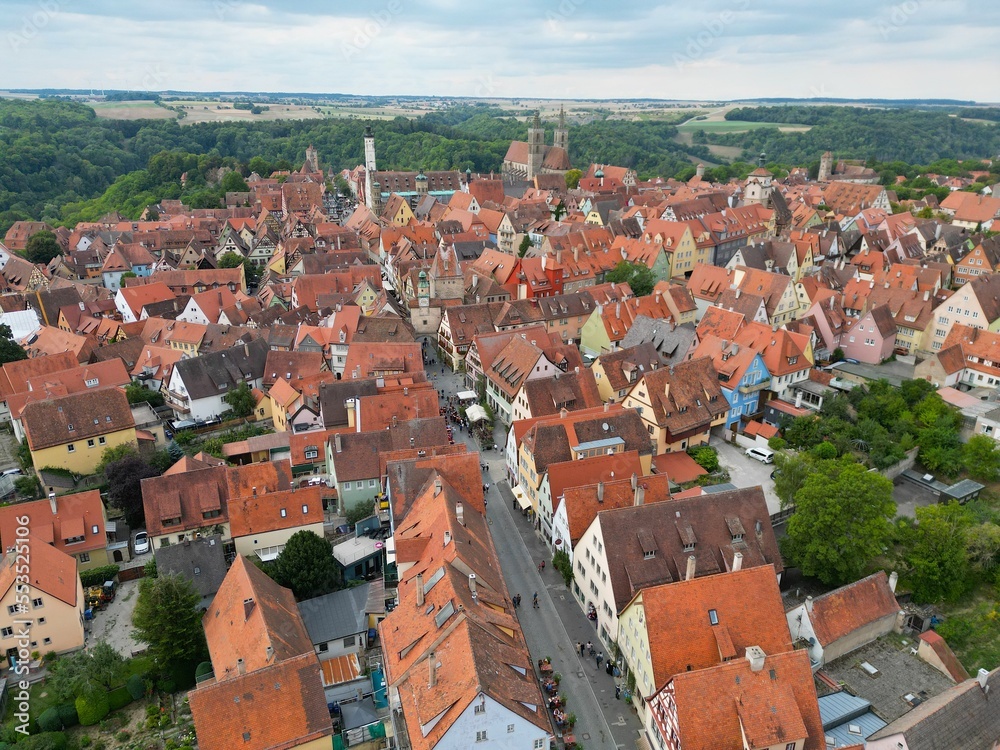 Rothenburg Bavaria Germany drone aerial view